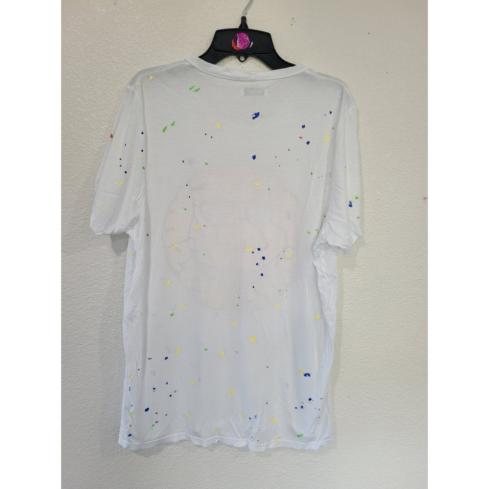 Lauren Moshi‎ Peace Love Happiness Smiley Face Splatter Print T Shirt Size S #21 - Picture 6 of 6